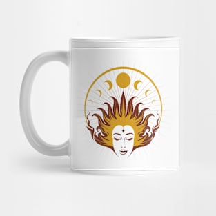 Woman Face and Moon Phases Mug